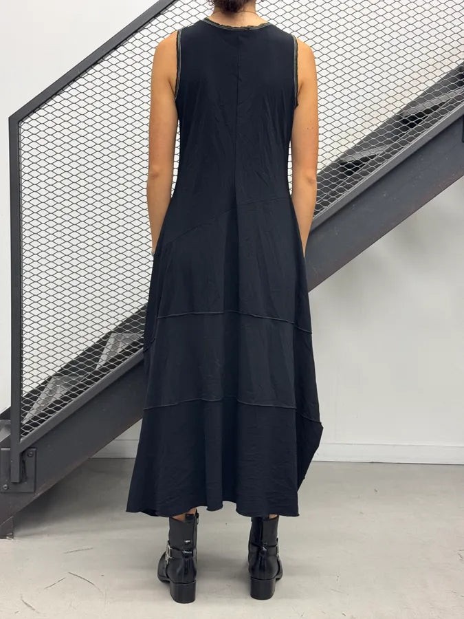 Marithé + François Girbaud Black Silk Asymmetrical Ruffle Maxi Dress bhjUqjw 1