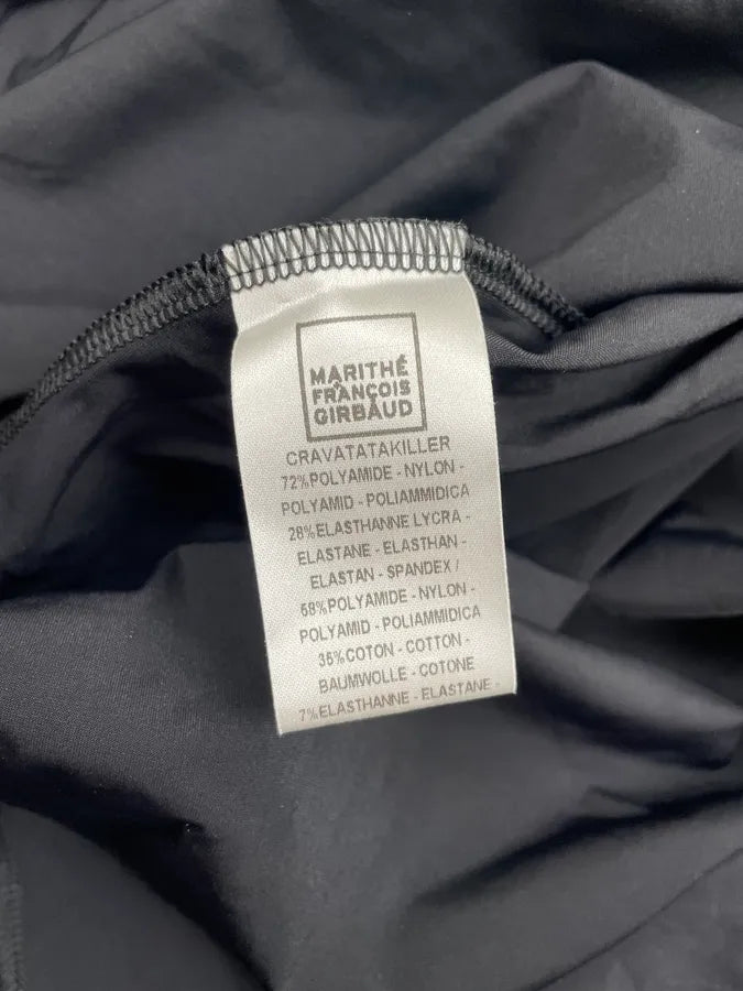 Marithé + François Girbaud Black Silk Asymmetrical Ruffle Maxi Dress bhjUqjw 8