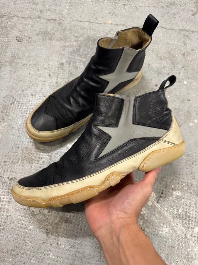 Marithé + François Girbaud Black Star Eroded Effect Leather Shoes DzSeSkB 1