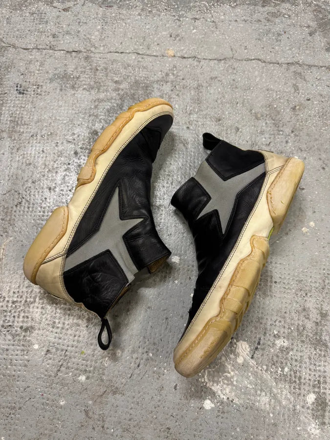 Marithé + François Girbaud Black Star Eroded Effect Leather Shoes DzSeSkB 5