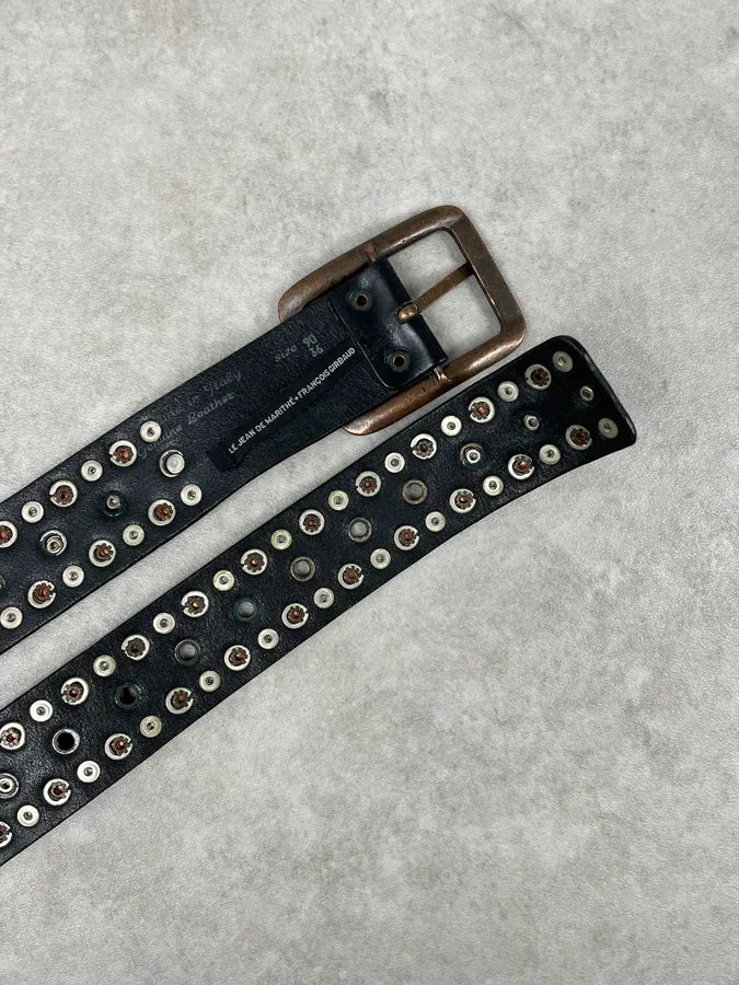 Marithé + François Girbaud Black Studded Leather Belt BfvoeCf 3