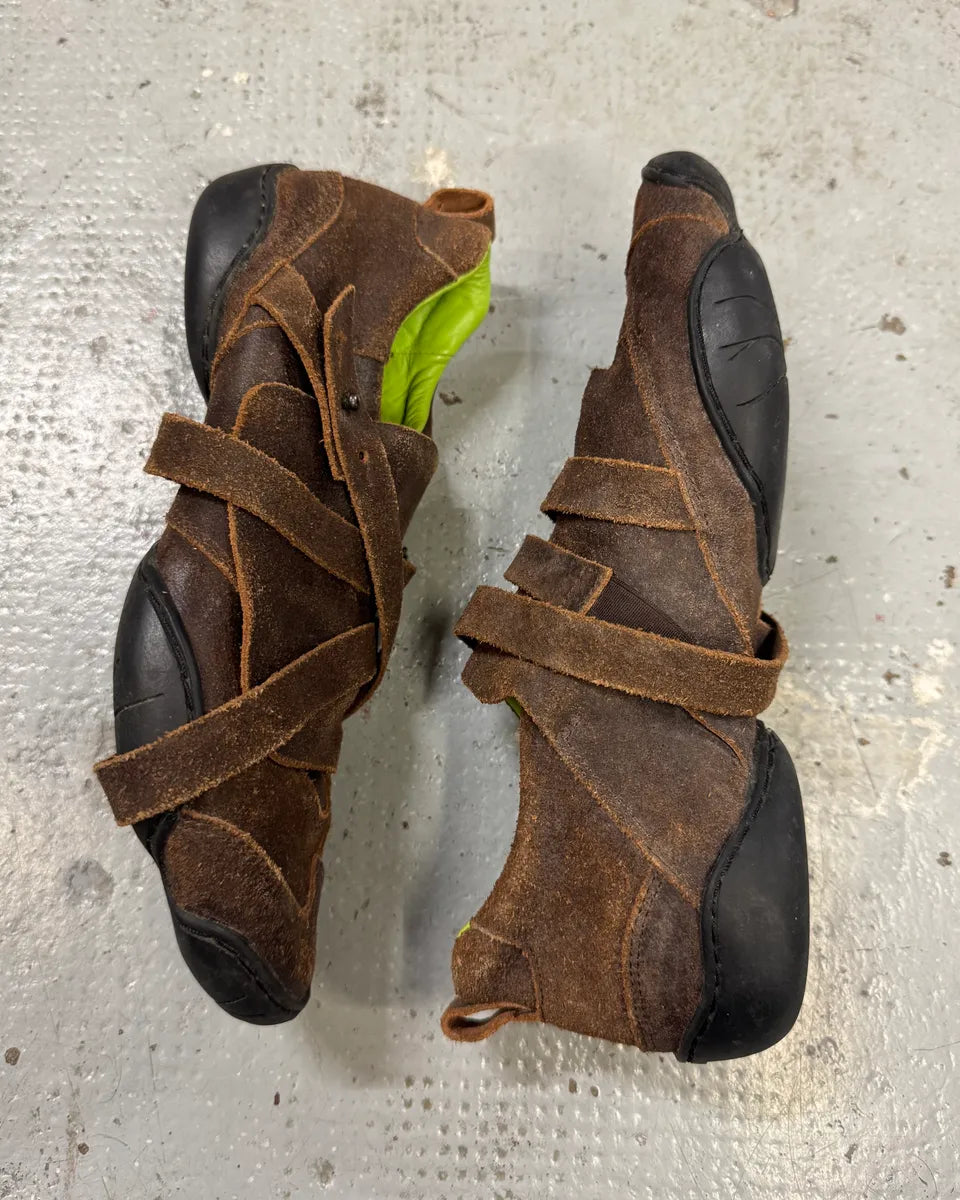 Marithé + François Girbaud Brown Samurai Eroded Leather Shoes VIrDTkb 1