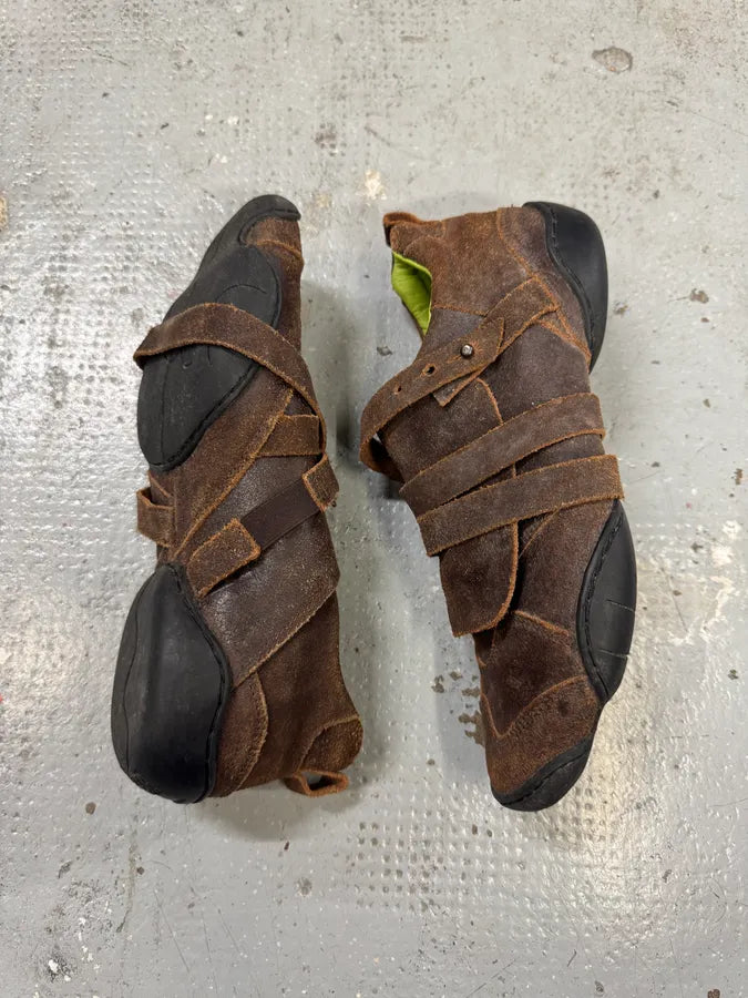 Marithé + François Girbaud Brown Samurai Eroded Leather Shoes VIrDTkb 2