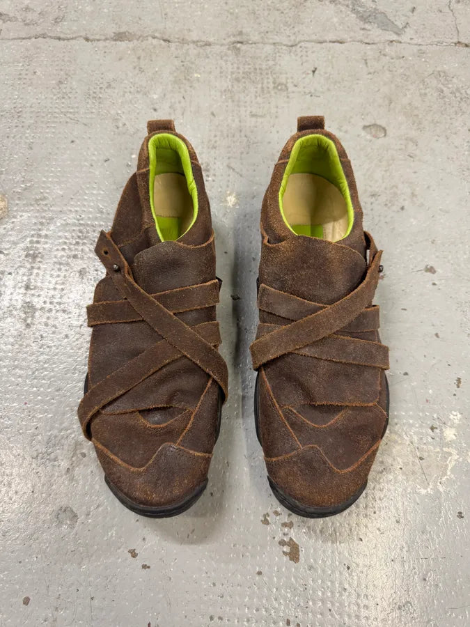 Marithé + François Girbaud Brown Samurai Eroded Leather Shoes VIrDTkb 4