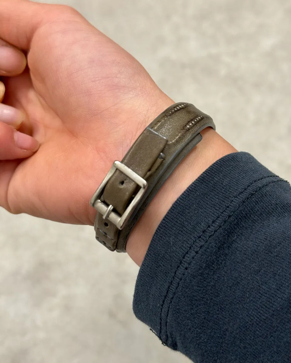 Marithé + François Girbaud  Brown Studded Leather Bracelet  spiASKo 0