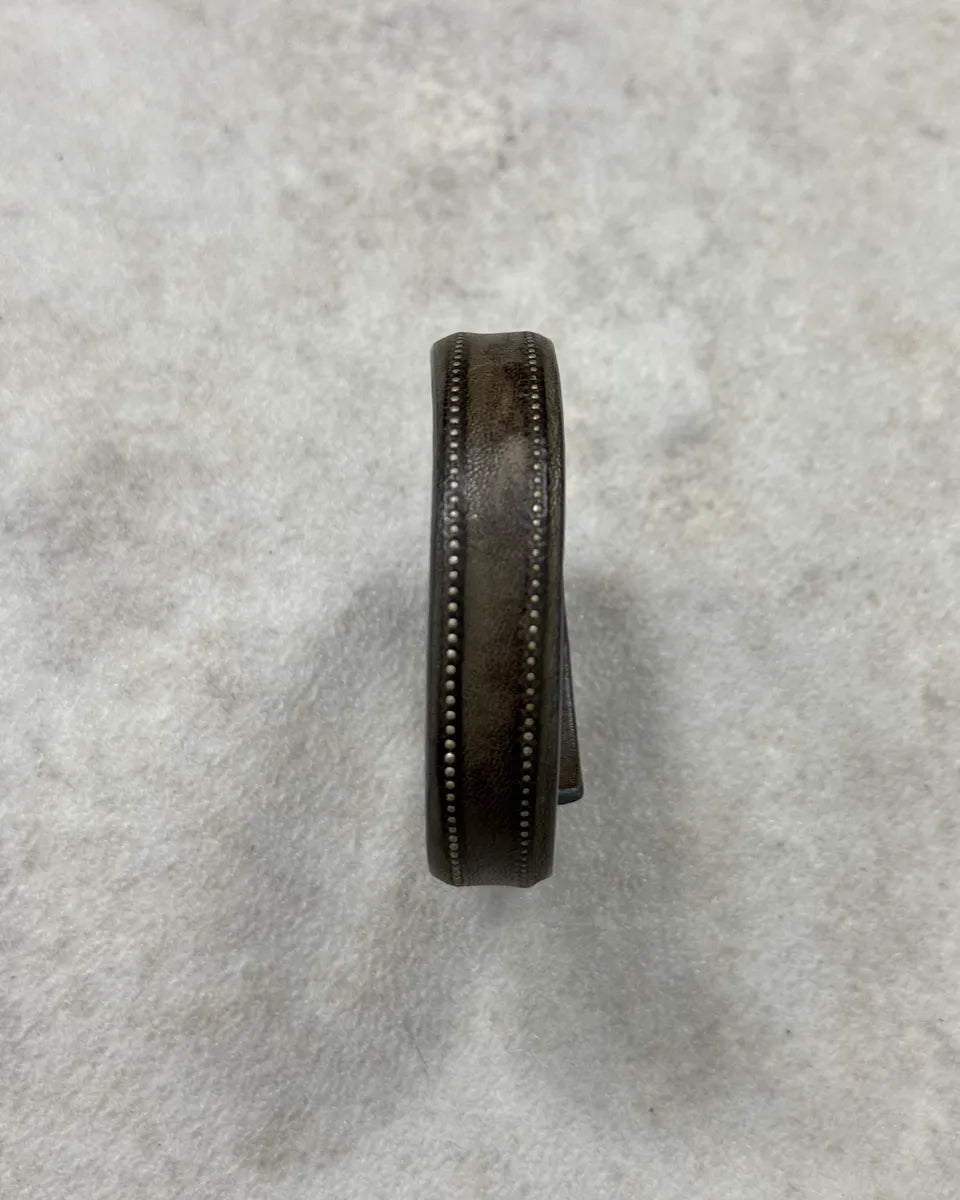 Marithé + François Girbaud  Brown Studded Leather Bracelet  spiASKo 2