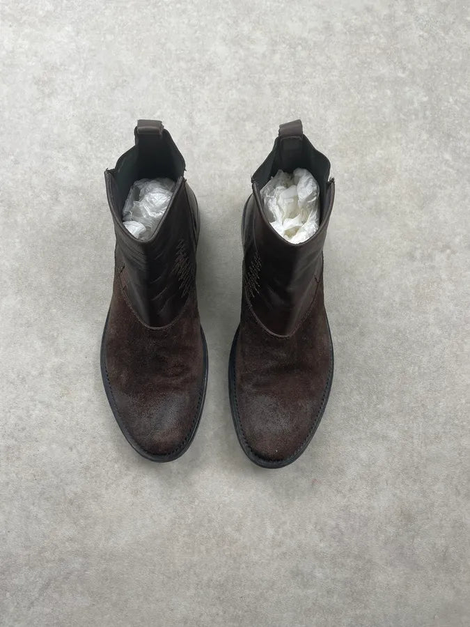 Marithé + François Girbaud Brown Suede Chelsea Boots BveEKws 1