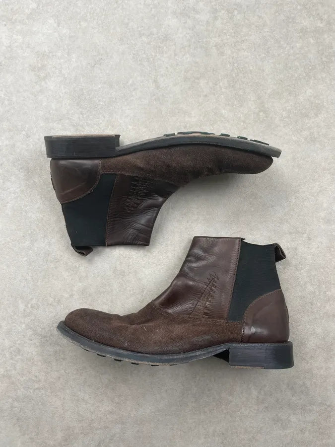 Marithé + François Girbaud Brown Suede Chelsea Boots BveEKws 2