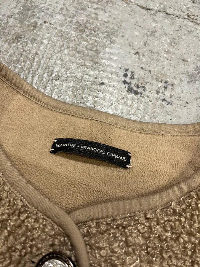 Marithé + François Girbaud Camel Fleece Cardigan (S/M) prmwXuH 6