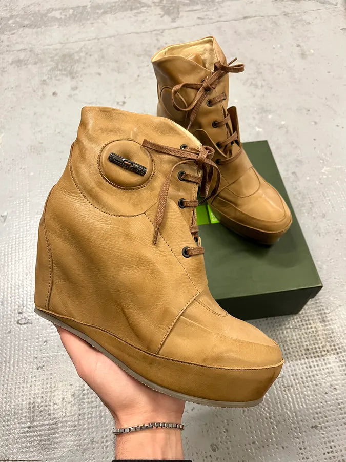 Marithé + François Girbaud Camel Leather Heels wScuavh 0