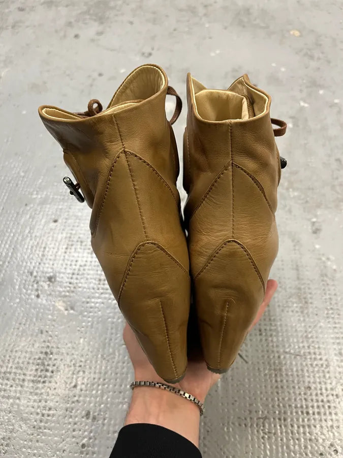 Marithé + François Girbaud Camel Leather Heels wScuavh 5