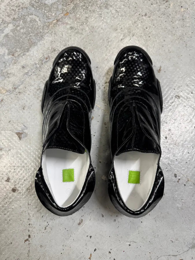 Marithé + François Girbaud Circle Black Leather Low Top Sneakers ZJEkGKq 4