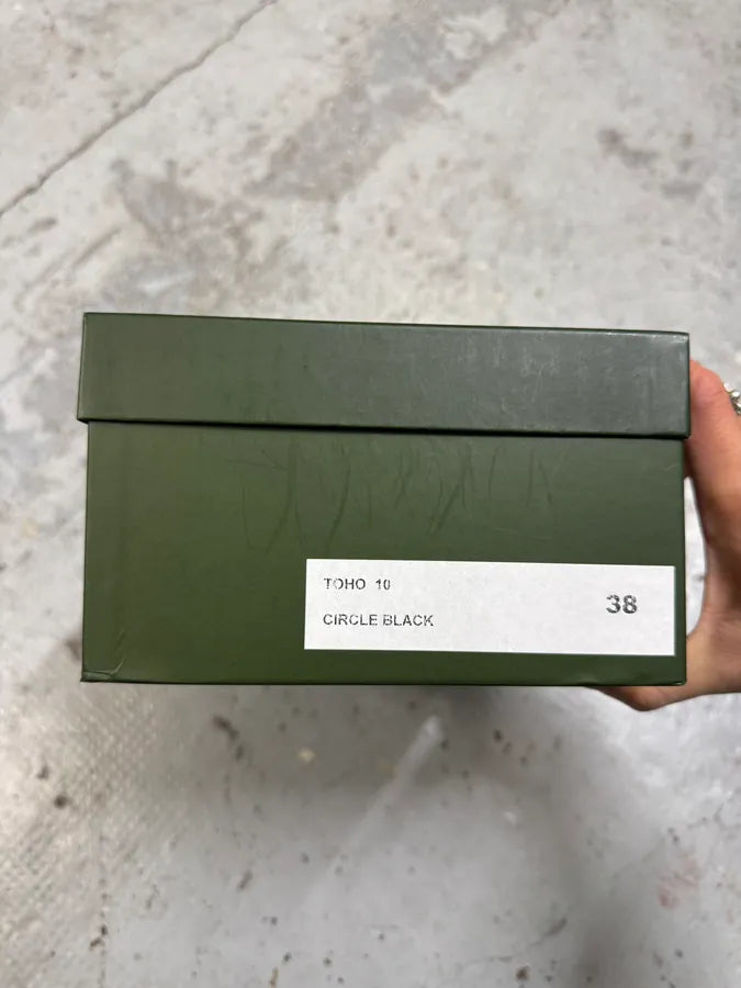 Marithé + François Girbaud Circle Black Leather Low Top Sneakers ZJEkGKq 8