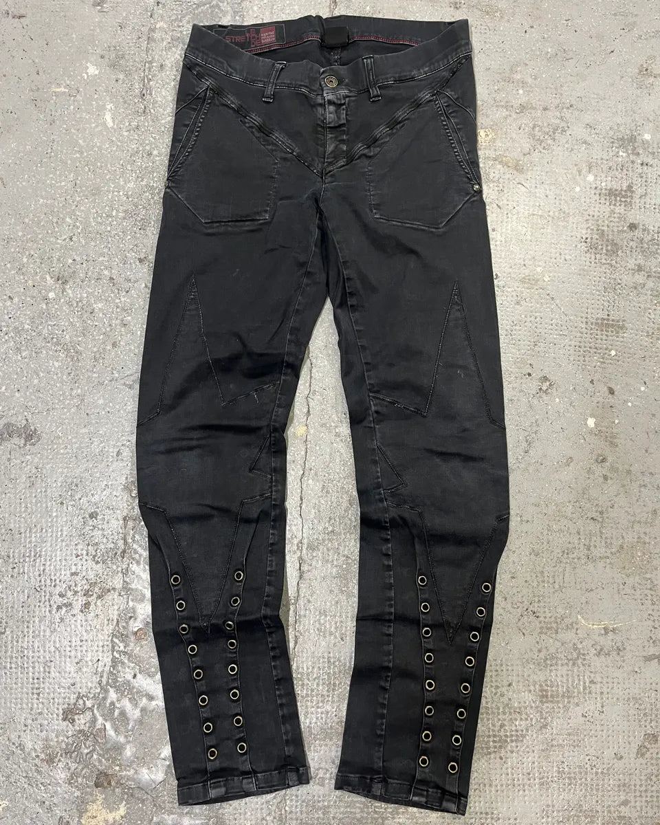 Marithé + François Girbaud Dark Eyeled Denim Jeans (S) AtLvuCB 0