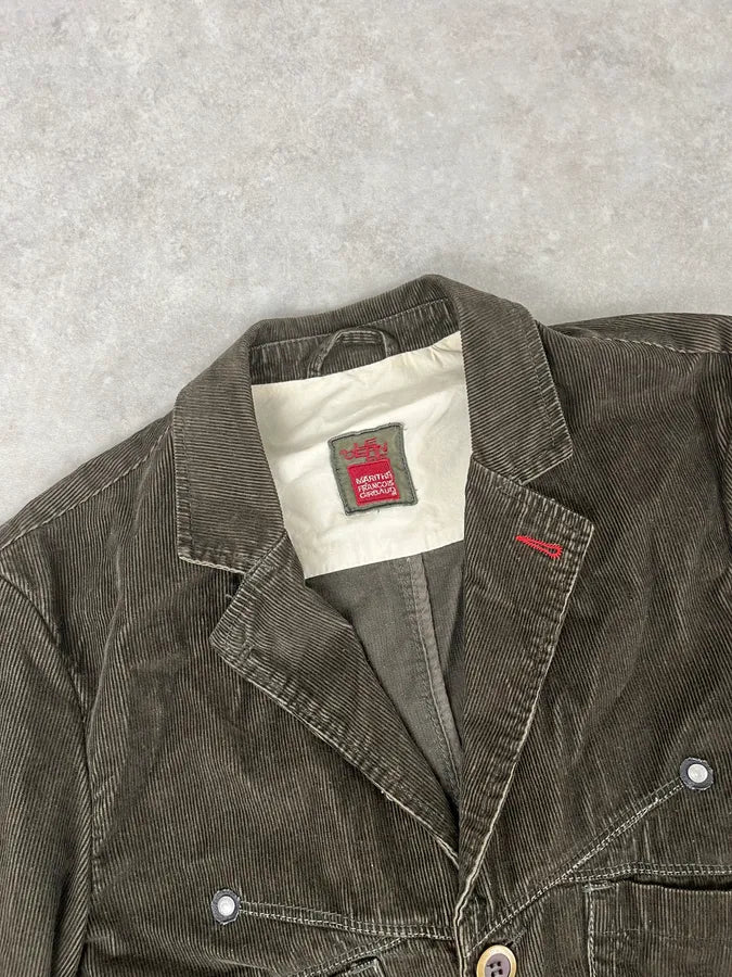 FW2000 Marithé + François Girbaud Dark Green Corduroy Blazer Jacket AVwKZmY 3
