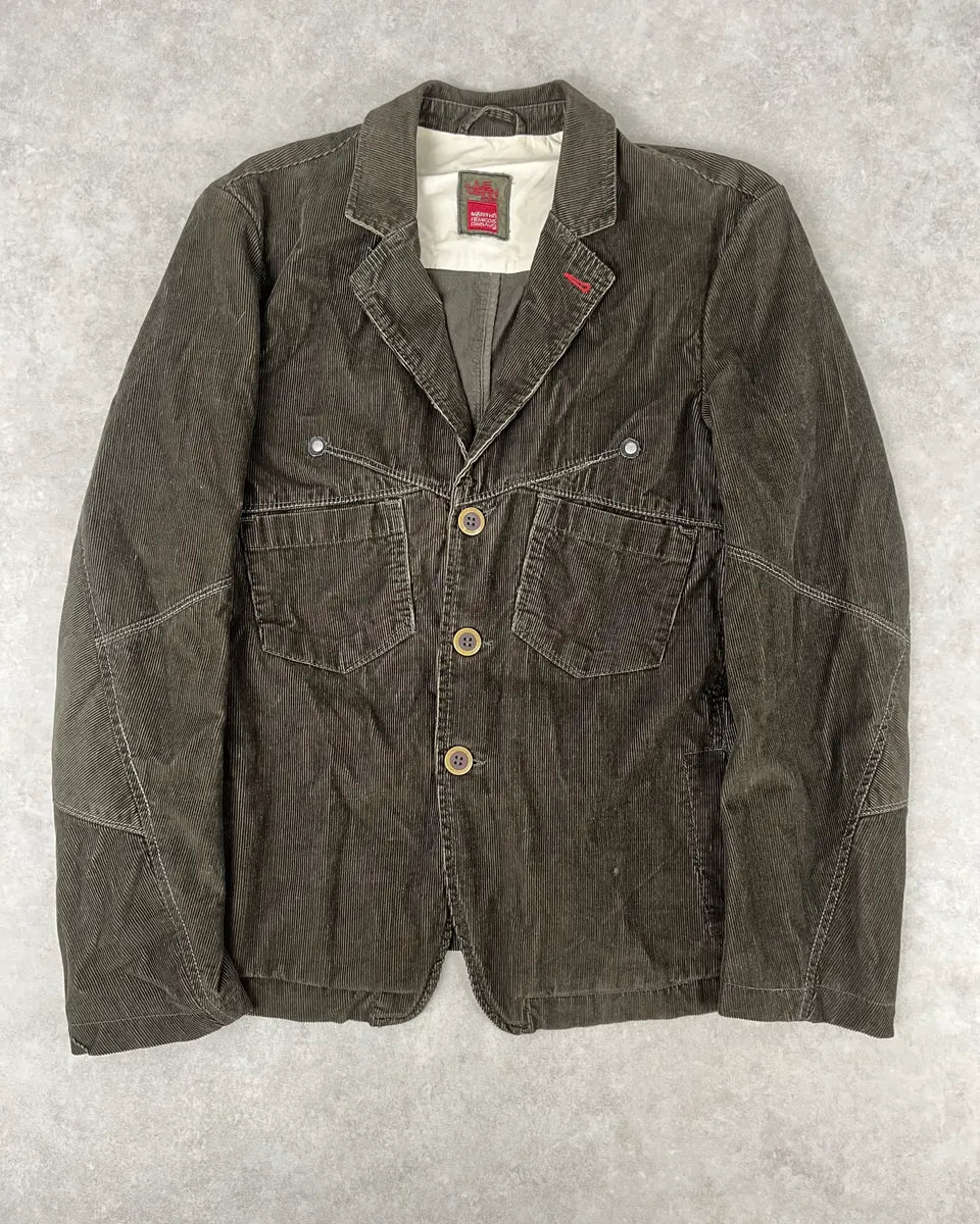 FW2000 Marithé + François Girbaud Dark Green Corduroy Blazer Jacket AVwKZmY 0