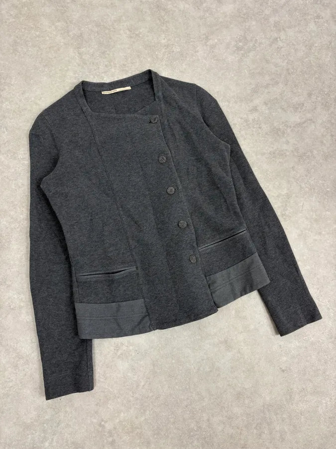 2000s Marithé + François Girbaud Grey Asymmetrical Blazer Jacket TWOVwab 3