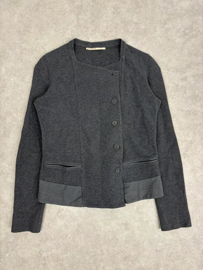 2000s Marithé + François Girbaud Grey Asymmetrical Blazer Jacket TWOVwab 0