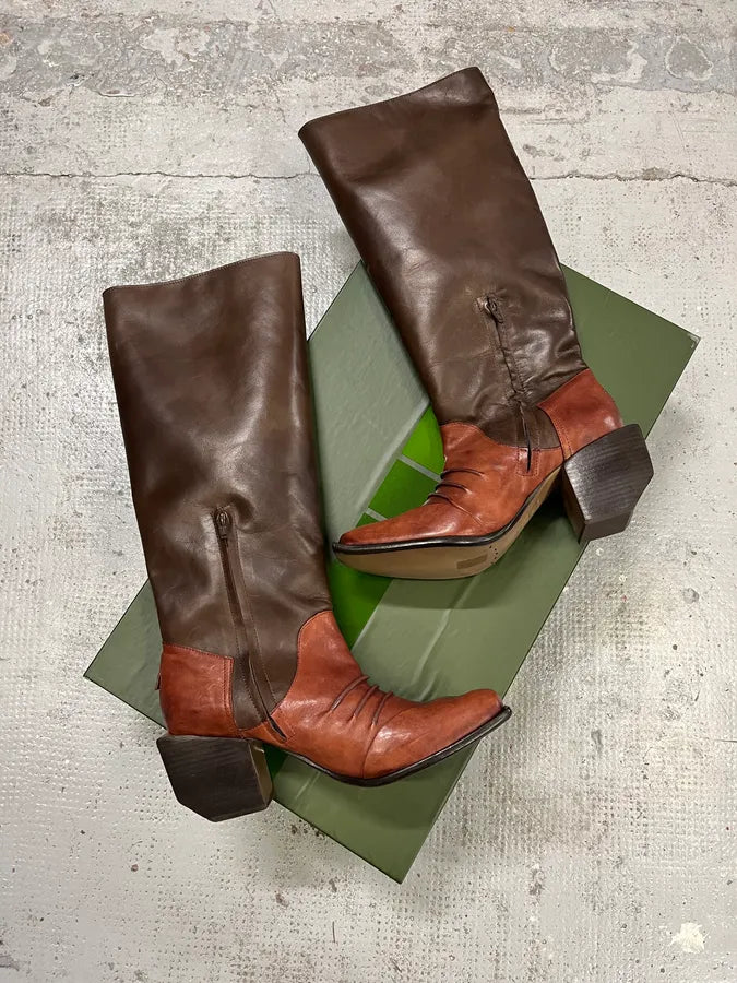 Marithé + François Girbaud Indiana Brown Ankle Leather Boots IAflZza 1