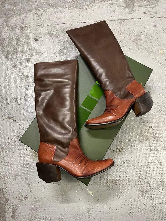 Marithé + François Girbaud Indiana Leather Brown Boots hqkPunE 0