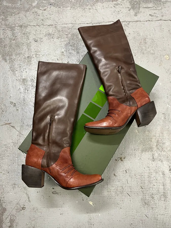 Marithé + François Girbaud Indiana Leather Brown Boots hqkPunE 1