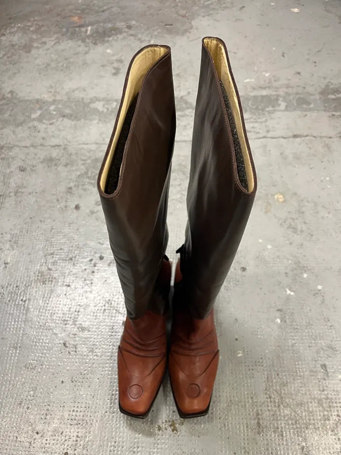 Marithé + François Girbaud Indiana Leather Brown Boots hqkPunE 3