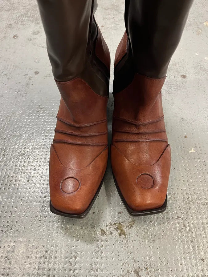 Marithé + François Girbaud Indiana Leather Brown Boots hqkPunE 4