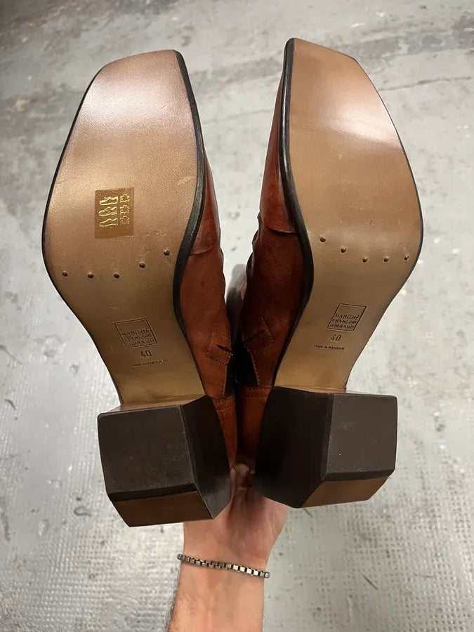 Marithé + François Girbaud Indiana Leather Brown Boots hqkPunE 6