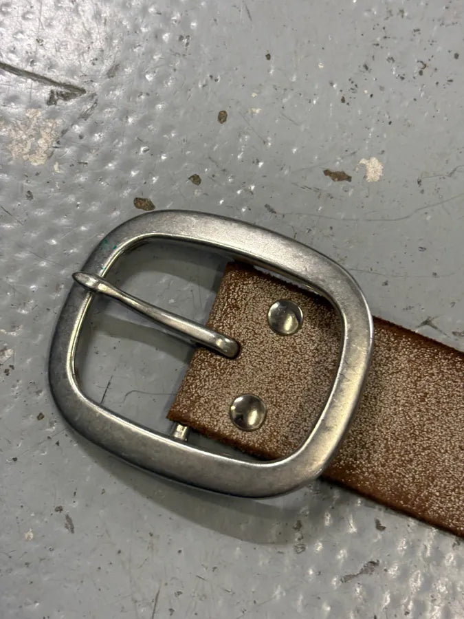 2000s Marithé + François Girbaud Beige Leather Studded Belt ZqkscQY 3