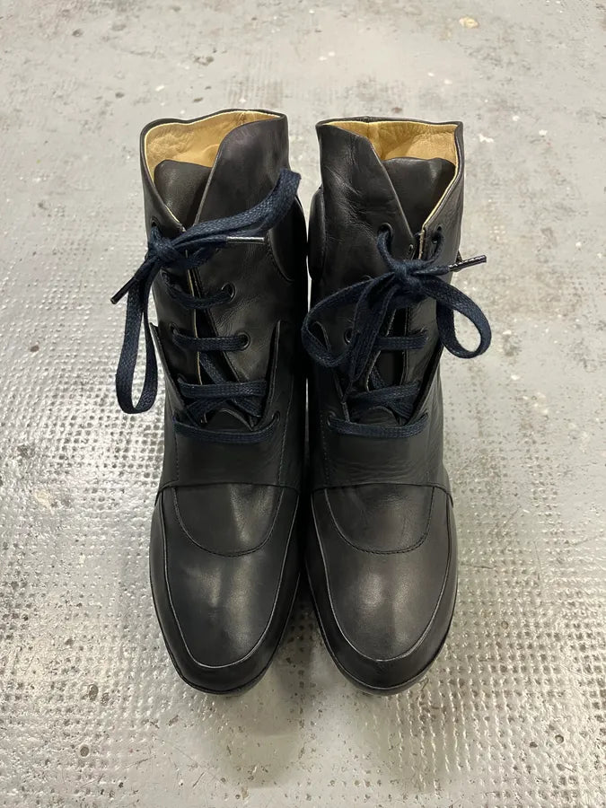 Marithé + François Girbaud Leather Black Heels ewGOrxN 3