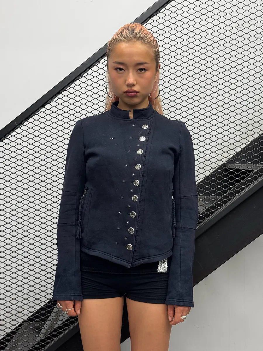 2000s Marithé + François Girbaud Navy Asymmetrical Jacket JxAmkMd 1
