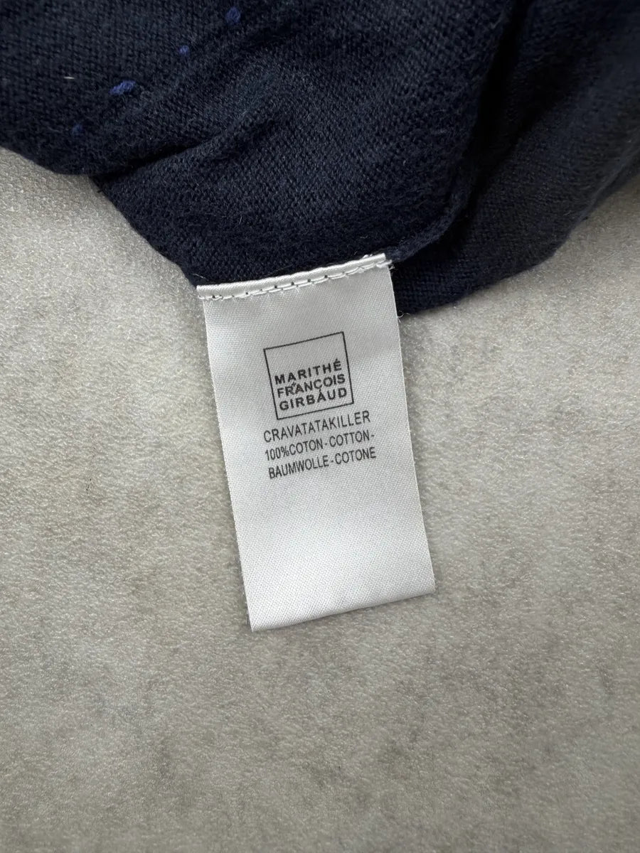 2000s Marithé + François Girbaud Navy Vertical Stitch Sweater tiJkFqB 7
