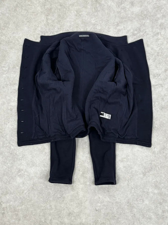 2000s Marithé + François Girbaud Navy Fleece Button-Up Light Jacket SBQCpPg 6