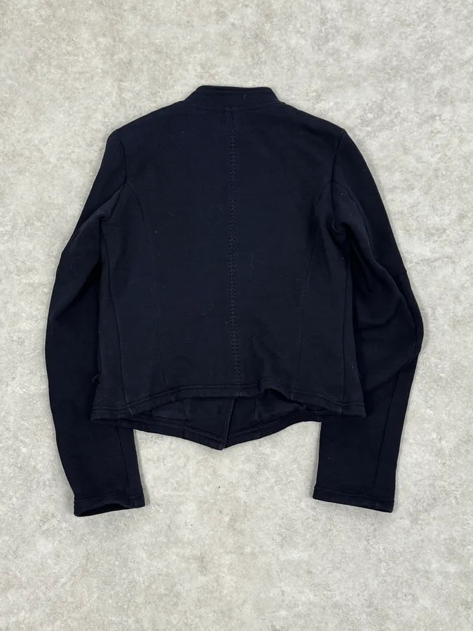 2000s Marithé + François Girbaud Navy Fleece Button-Up Light Jacket SBQCpPg 3