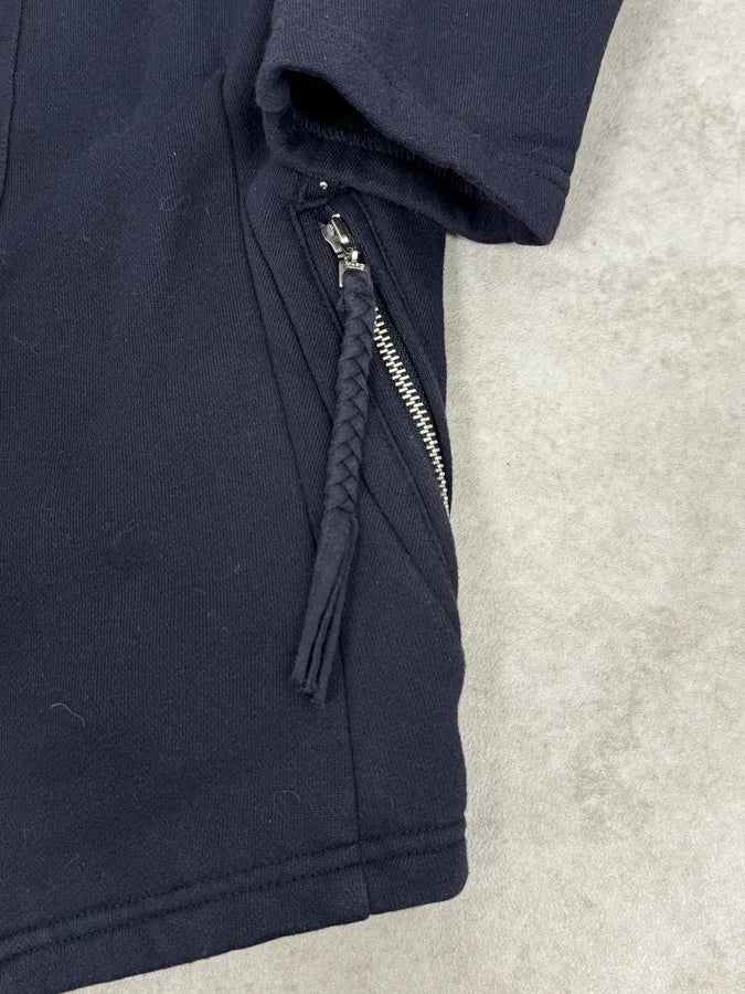 2000s Marithé + François Girbaud Navy Fleece Button-Up Light Jacket SBQCpPg 7