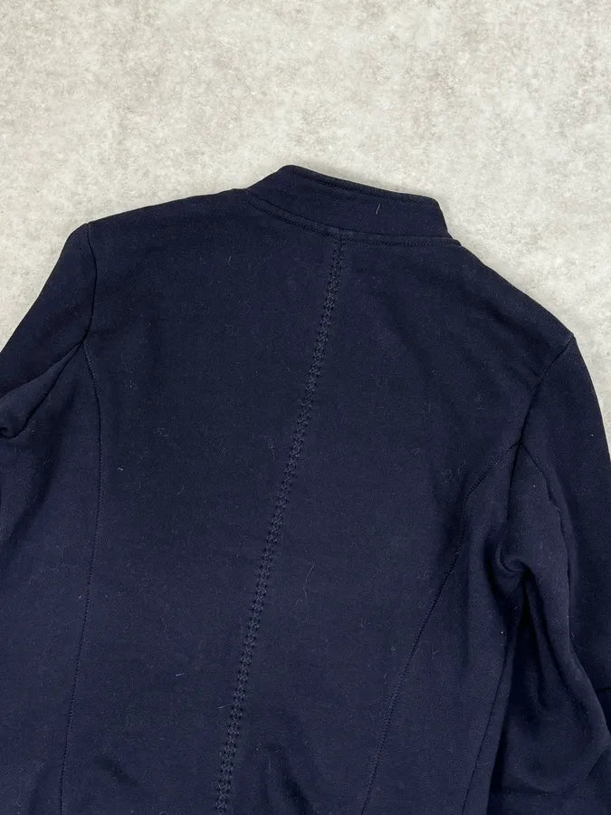 2000s Marithé + François Girbaud Navy Fleece Button-Up Light Jacket SBQCpPg 5