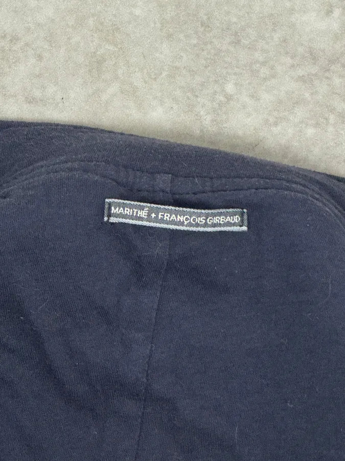 2000s Marithé + François Girbaud Navy Fleece Button-Up Light Jacket SBQCpPg 9