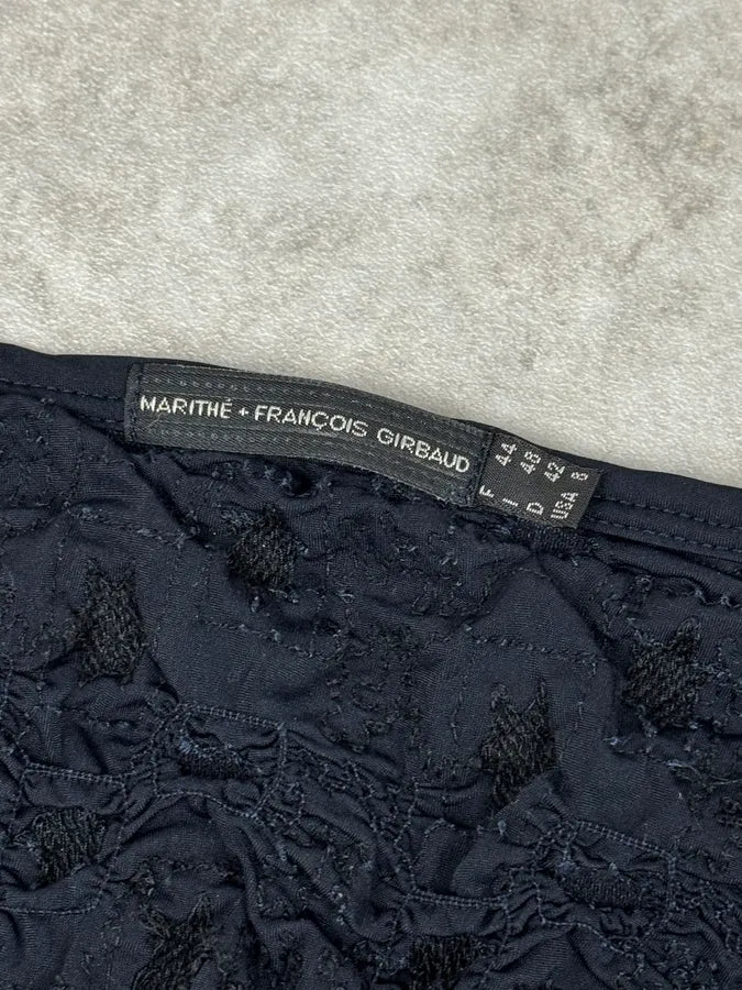 Marithé + François Girbaud Navy Textured Flowers Cardigan PUeCKWB 8