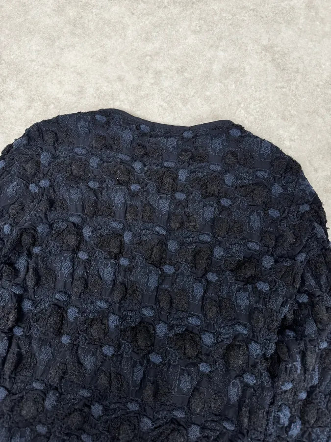 Marithé + François Girbaud Navy Textured Flowers Cardigan PUeCKWB 5