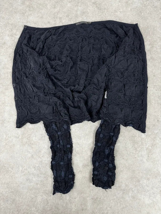 Marithé + François Girbaud Navy Textured Flowers Cardigan PUeCKWB 6