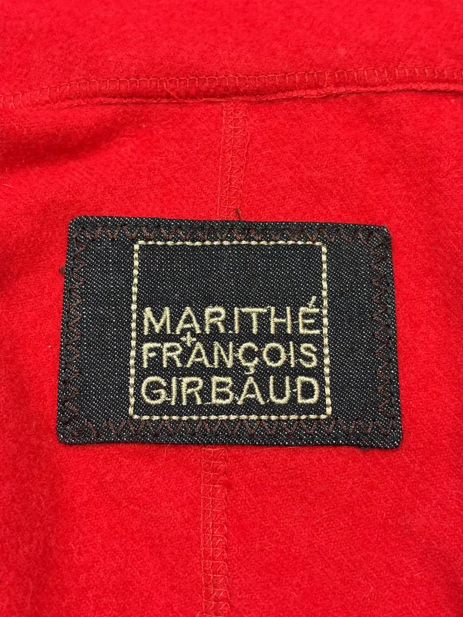 Marithé + François Girbaud Red Extra Collar Cardigan Jacket ejdrMYZ 5