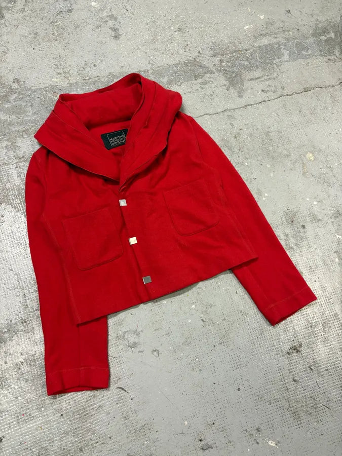 Marithé + François Girbaud Red Extra Collar Cardigan Jacket ejdrMYZ 1