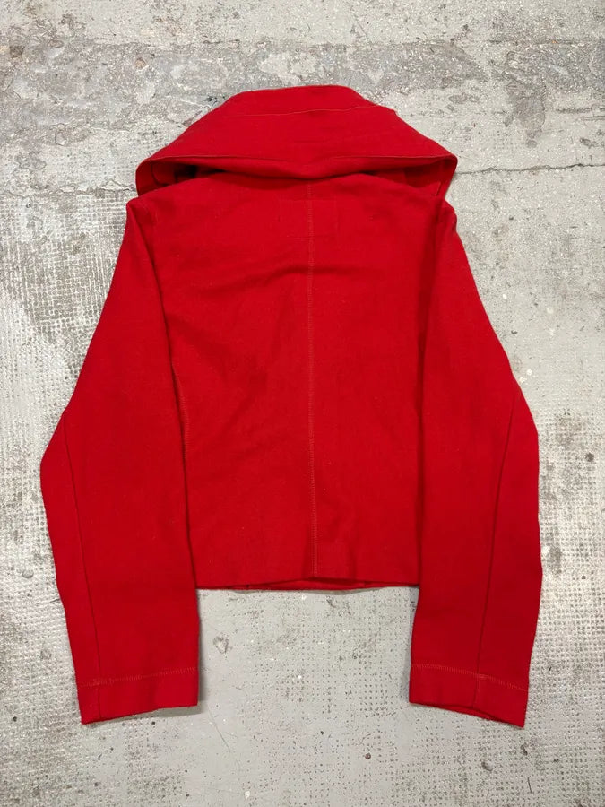 Marithé + François Girbaud Red Extra Collar Cardigan Jacket ejdrMYZ 3