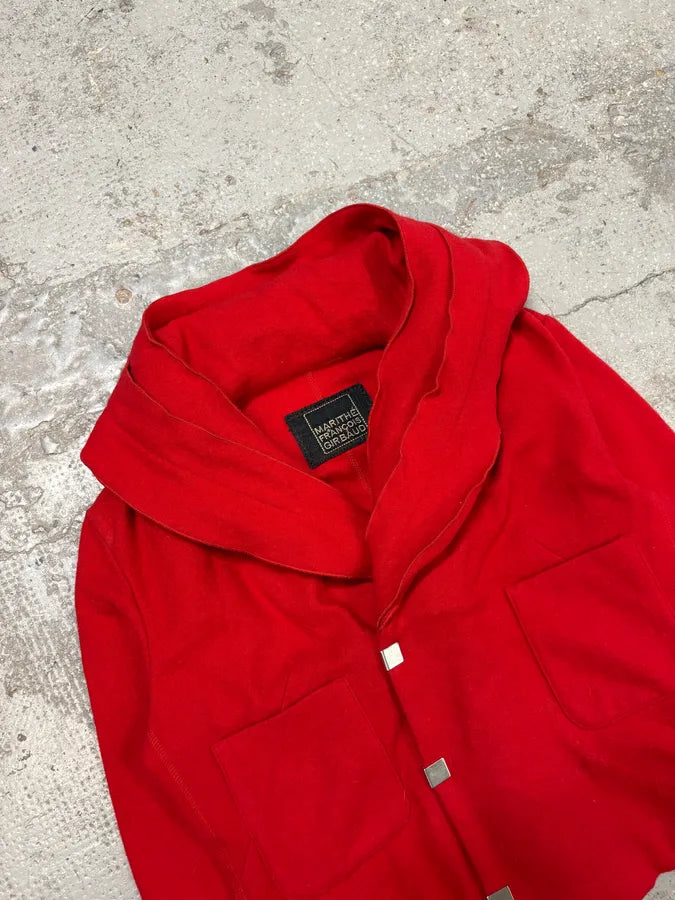 Marithé + François Girbaud Red Extra Collar Cardigan Jacket ejdrMYZ 2