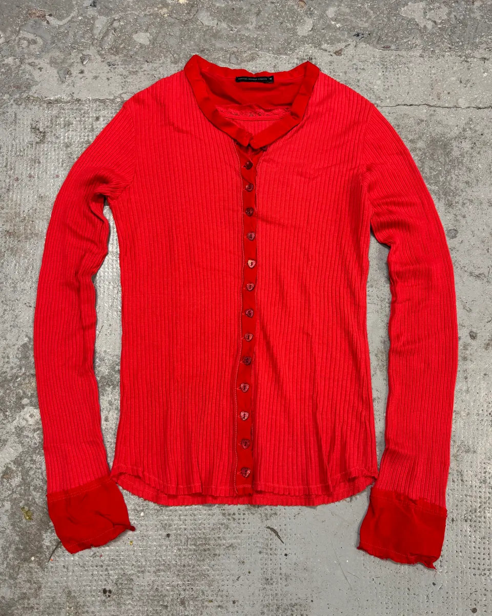 Marithé + François Girbaud Red Pleats Longsleeves btpJZnf 0