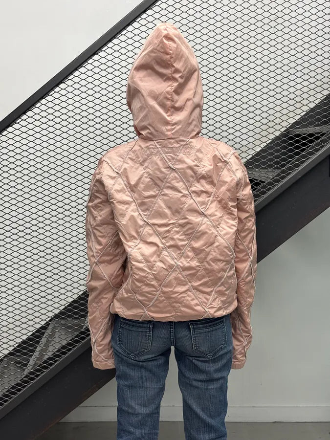 AW2000 Marithé + François Girbaud Pink Nylon Quilted Light Jacket SZUmgHD 2