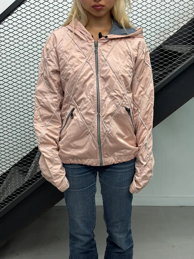 AW2000 Marithé + François Girbaud Pink Nylon Quilted Light Jacket SZUmgHD 1