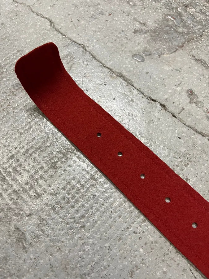 Marithé + François Girbaud Round Buckle Red Leather Belt VVuMjuQ 5