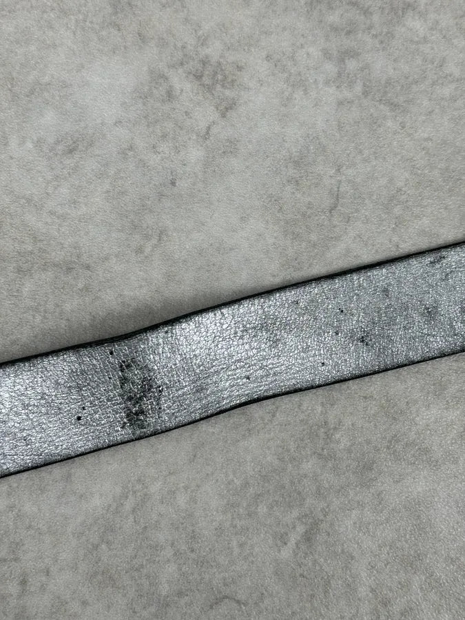 Marithé + François Girbaud Silver Leather Belt uGcnoRy 7