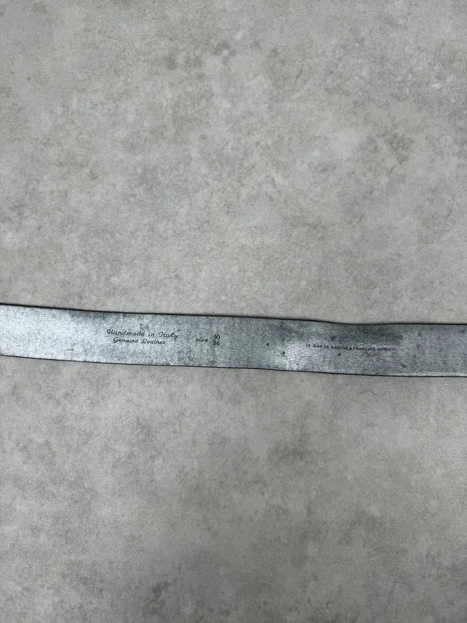 Marithé + François Girbaud Silver Leather Belt uGcnoRy 8